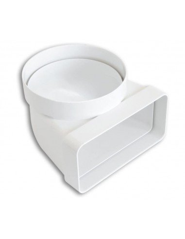 TUBPLA Colze Vertical Mixt PVC Blanc 90 º 150x75 a Ø120mm