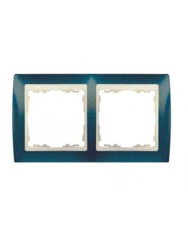 SIMON 82 Marc 2 Elem. 89x158mm Blau Metal·litzat