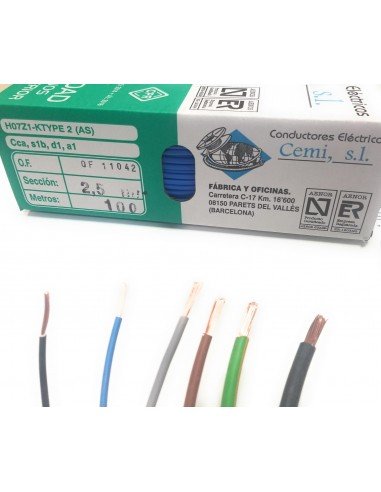 Rollo Cable Flexible 07Z1-K 1.5mm² Azul 100m