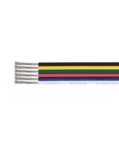 m  Cable Paralelo 6 Polos RGB N W WW p/tiras LED