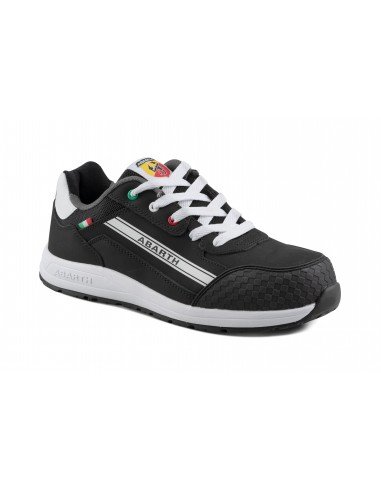 ABARTH 595 Safety Shoe S3 BLACK in NUBUCK Leather, Water-repellent, Fiberglass Toe Cap, Metal-Free