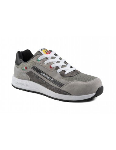 ABARTH 595 S3 GREY Safety Shoe in Suede Leather and Mesh, Water-repellent, Fiberglass Toe Cap, Metal-Free