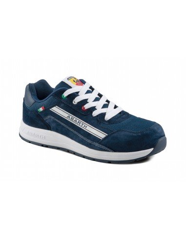 ABARTH 595 S3 NAVY Safety Shoe in Suede Leather and Mesh, Water-repellent, Fiberglass Toe Cap, Metal-Free