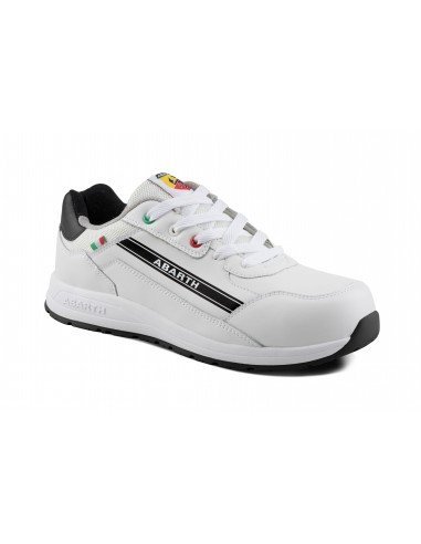 ABARTH 595 Safety Shoe S3 WHITE in Leather, Water-repellent, Fiberglass Toe Cap, Metal-Free