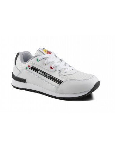 ABARTH COMPETIZIONE WHITE O2 Chaussures de travail en cuir suédé et maille hydrofuge