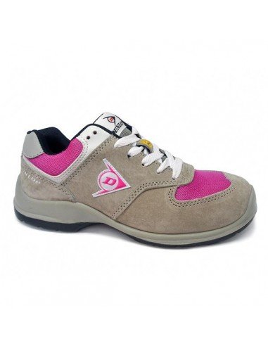 DUNLOP Zapato de Seguridad S3 Lady Arrow Gris Rosa en Piel de Ante