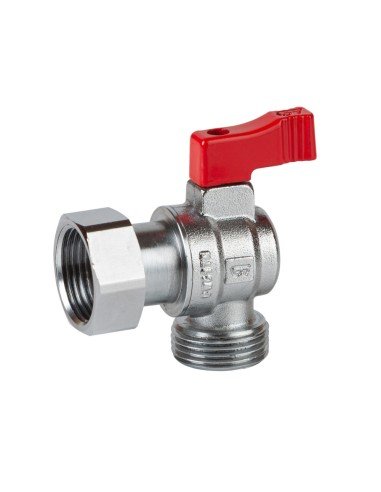 M-H angle ball valve for boilers, red handle