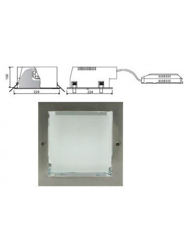 Aro Downlight cuadrado 2x26 W blanco (RAEE)