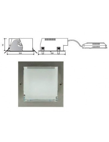 Aro Downlight cuad. mini 2x18W NM RE (RAEE)