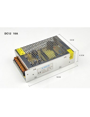 Transformador para Tira LED 120W 12V DC 10A