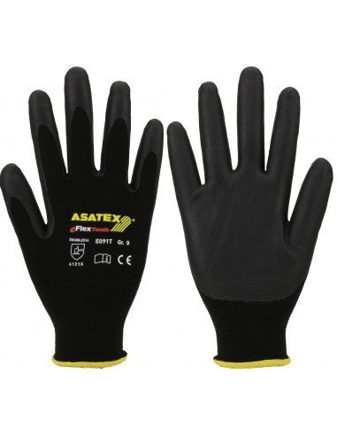 Guants eFlex Touch Foam Palma Nitril Negre T. 9